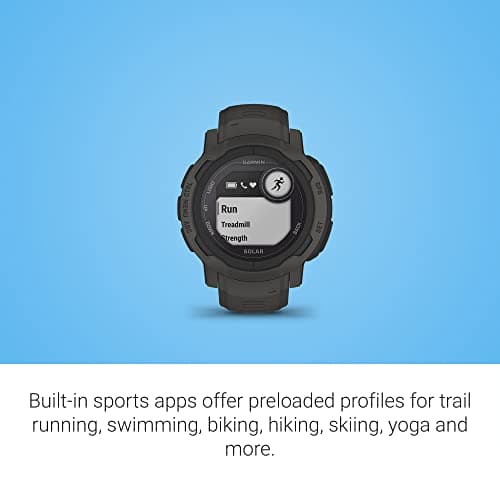 Garmin Garmin Instinct 2 Solar, Smaller-Sized Rugged Outdoor Watch with GPS, with Solar Charging Capabilities, Built for All Elements, Multi-GNSS Support, Tracback Routing and More, Graphite