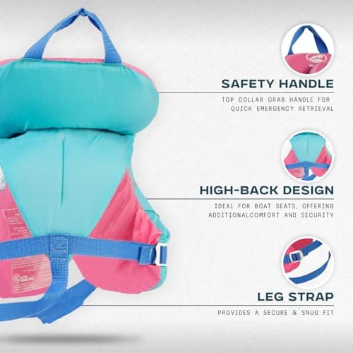Stohlquist Infant Life Jacket, US Coast Guard Approved, Type II Life Vest (20-30 lbs) for Babies and Toddlers, Support Collar with Grab Handle, PFD for Pools, Lakes and Boating