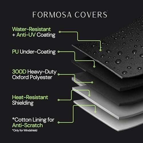 Light Weight Motorcycle Cover (L) with Cable & Lock. Fits up to 84" Length Sport Bike, Dirt Bike, Small Cruiser.