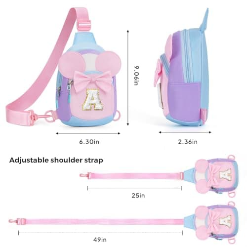 2 3 4 5 6 7 Year Old Girl Birthday Gift, Initial Crossbody Bag, Girls Kids Birthday Gifts, Sling Bag for Kid, Toddler Purse Anoup Birthday Gift for Daughter Monogram Crossbody Sling Bag Purse Pink J B0H5154T3Q