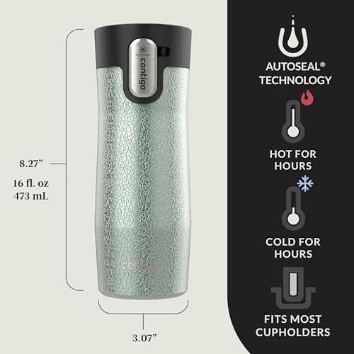 Contigo AUTOSEAL West Loop Vacuum-Insulated Stainless Steel Travel Mug with Easy-Clean Lid 16 oz