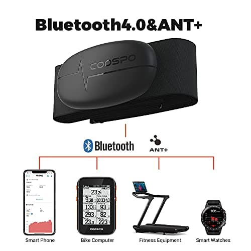 COOSPO H6 Heart Rate Monitor Chest Strap Bluetooth 4.0 ANT+ IP67 Chest Heart Rate Sensor for Peloton Polar DDP Yoga Map My Ride Garmin Sports Watches
