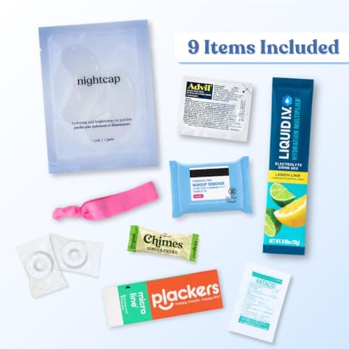 Hangover Kit (1 Pack) Pre Filled Party Favors, Goodie Bags, Gift for Bachelorette, Wedding, 21st Birthday, Girls Trip and All Celebrations