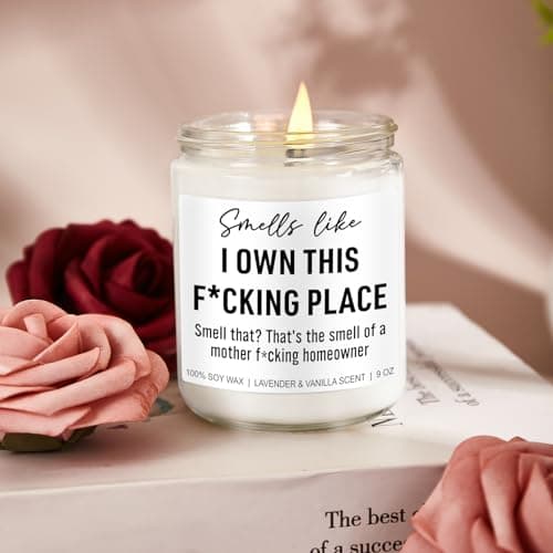 Funny Scented Candle, House Warming Gifts New Home, Housewarming Gifts for Women, Men, Couple, New Homeowner - First Apartment Essentials - Closing Presents for Home Buyers - 9 oz