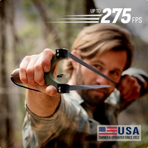 SimpleShot Scout XT Slingshot with Target, Clay Ammo and Bands for Professional Hunting and Powerful Target Shooting Sling Shot