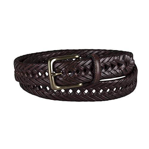 Tommy Hilfiger Men's Fully Adjustable Leather Braided Belt for Jeans, Khakis or Dress Pants