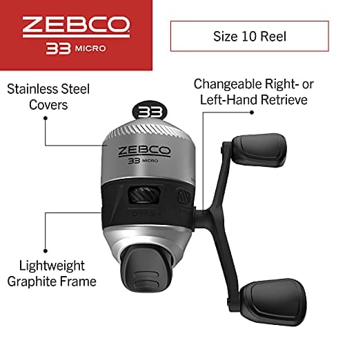 Zebco 33 Micro Spincast Reel and 2-Piece Fishing Rod Combo, 4.5-Foot Rod with Bonus Tackle Pack, QuickSet Anti-Reverse Fishing Reel with Bite Alert