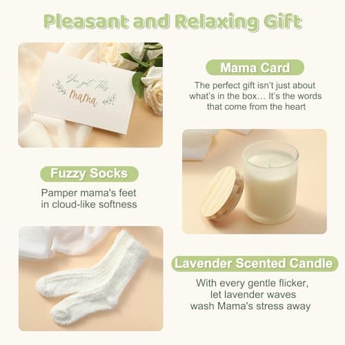 New Mom Gift Basket, Mommy Postpartum Care Package for Expecting & First-Time New Moms, Mom to be, Baby Shower, Gender Reveal & After-Birth Gift Set