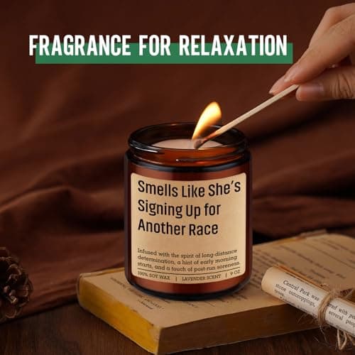 Track and Field, Cross Country, 5K Run, Half Marathon Essentials, Christmas, Birthday, Running Gifts for Marathon Runner, Mom GSPY Candle, Gifts for Runners, Running Accessories for Women, Female, Girl B0FD9S4K1G