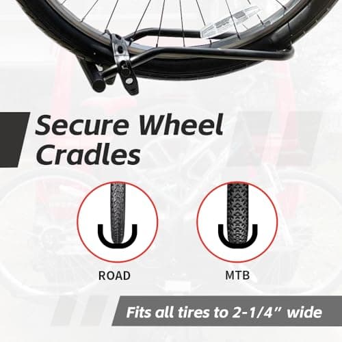 MaxxHaul Platform Bike Rack for 2 Bikes - Hitch Mounted Tray Carrier for SUV, Van, & Truck - Adjustable Tire Cradles & Foam Padded Hooks - Fits 2" Class III & IV Hitches (50027)