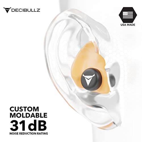 Decibullz - Custom Molded Earplugs, 31dB Highest NRR, Comfortable Hearing Protection for Shooting, Travel, Work and Concerts