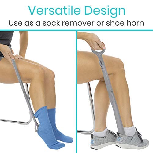 Vive Long Shoe Horn with Handle for Seniors (23") - Sock Remover and Long Handled Shoehorn for Men & Women