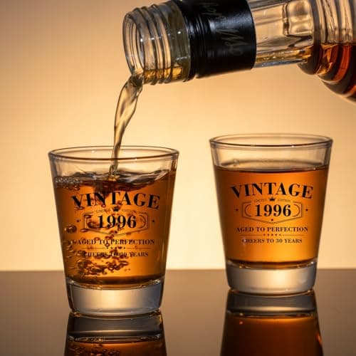 30th Birthday Gifts for Men - Limited Edition Vintage 1996 Shot Glass with Wooden Box - Cheers To 30 Years Old, Finally 30th Birthday Party Decoration - Turning 30 Bday Gift for Men Brother Friend B0F2DW8MVT