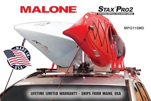 Malone Stax Pro2 Universal Car Rack Folding Kayak Carrier (2 Boat Carrier)