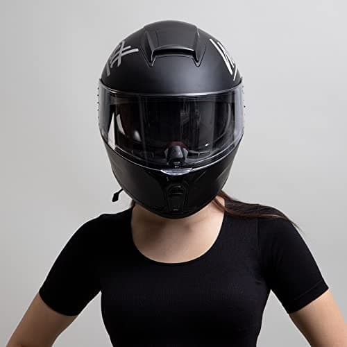 Westt Motorcycle Helmets Full Face Helmets - Street Bike Helmet with Dual Visor DOT Approved for Men Women Adults Compact Lightweight Storm X Grey Black White (Black, L (23.23-23.62 in))