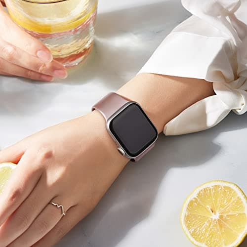 Meliya Band for Apple Watch Series 8 SE 7 6 5 4 3 2 1 45/41/40/44/38/42mm Women Men Soft Replacement Silicone Band for iWatch