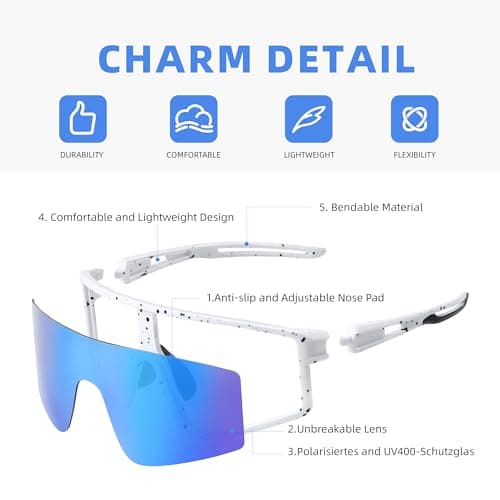 Kegrimi Sports Baseball Cycling Sunglasses for Men: Polarized Sunglasses for Women Youth UV400 Protection Running