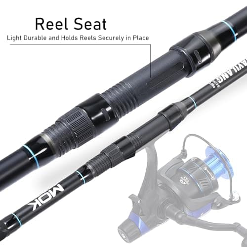 Sougayilang Spinning Fishing Rod, 3-Piece, Carbon Catfish Rod with EVA Comfortable Handle for Catfish and Carp Fishing, Medium/Heavy Power, 9'0"/10'0"/11'0"
