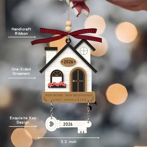 Housewarming Gifts for New Home - Housewarming Gift Presents for Women, Couple - New House New Beginning - Wooden Ornament House Warming Gifts New Home Ornament 2026 - New Home Owners Gift Ideas B0DNW6THX1