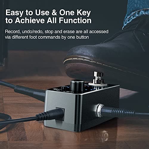 LEKATO Looper Pedal,Guitar Looper Pedal with 9V 0.6A Looper Pedal Power Supply Adapter, Effect Loop Pedal with SYNC & Tuner Function Loop Pedal for Electric Guitar 3 Loops 18 Minutes Record Time