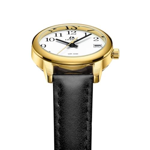 LN LENQIN Womens Watch Analog Quartz Waterproof Ladies Watches for Women Easy Read Women's Wrist Watches with Leather Strap Luminous Dial