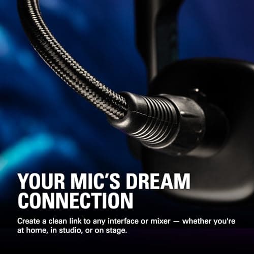 Elgato XLR Cable – Shielded Microphone Cable for Studio Recording and Live Production, Gold-Plated Pins, Male to Female, for Mic and Balanced Analog Line Levels, 10ft/3m