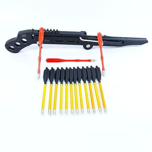 Tactical Pistol Crossbow, Self Opening Crossbow, Recurve Bow Equipped with 15 Aluminum Arrows