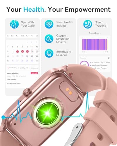 ChronArk Fitness Tracker for Women Men, Activity Smart Watch Compatible with Android iPhone, Step Counter with 110+ Sports, Sleep Monitor, Calorie Counter, IP68 Waterproof (Pink, 1.57)