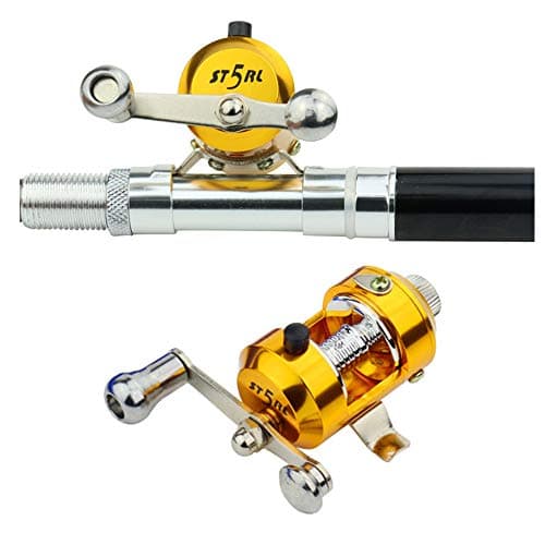 Portable Pocket Telescopic 38inch Mini Pen Shape Fishing Rod and Reel Combos, Pen Shape Folded Fishing Pole with Reel Wheel Gift, Suit for River, Lake, Reservoir, Ice Fishing and So On