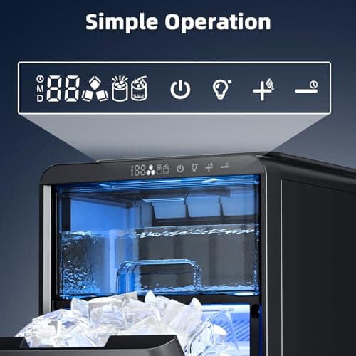 Antarctic Star Crescent Ice Maker, Slow-Melting Countertop Ice Maker, 27 Lbs/24H, 16Pcs in 15Mins, Self-Cleaning,24-Hour Timer, for Home/Kitchen/Office/Party