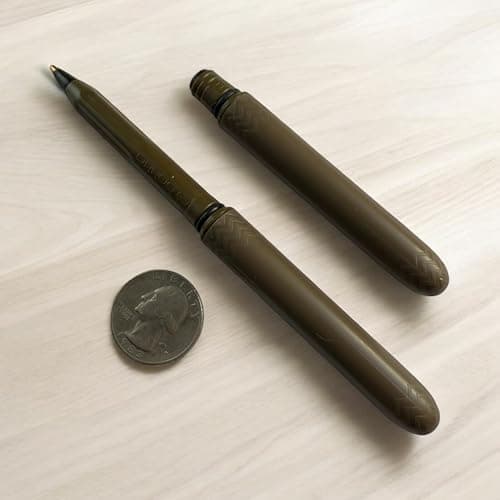 The USA Made Pocket Pen – 8 Pack – compact, affordable, lightweight, EDC black ink ballpoint pen – waterproof and floats – carries small, writes big (Flat Dark Earth)