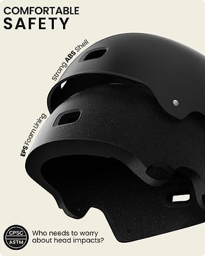 OutdoorMaster Skateboard Cycling Helmet - Two Removable Liners Ventilation Multi-Sport Scooter Roller Skate Inline Skating Rollerblading for Kids, Youth & Adults