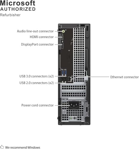 Dell Optiplex 3040 SFF Business Desktop PC, Core i3-6100 3.7GHz, 8GB RAM, 256GB Solid State Drive, HDMI, RJ45, Windows 11 Pro 64bit (Renewed)
