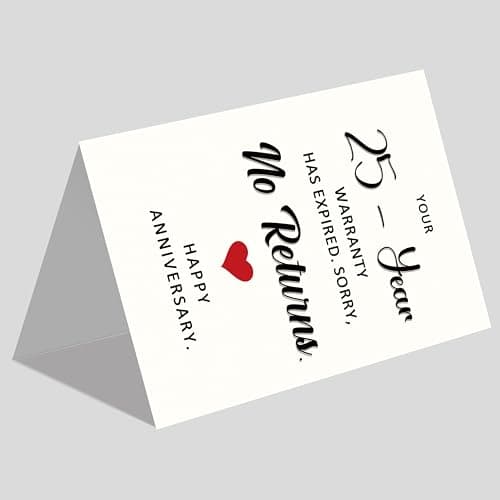 Funny 25 Year Wedding Anniversary Cards Gifts for Husband Wife Couples, 25th Anniversary Cards for Women Men 25th Anniversary Card, 25 Year Anniversary Card Gifts for Him Her B0FVTM98WX