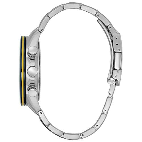 Citizen Men's Eco-Drive Sport Luxury World Chronograph Atomic Time Keeping Watch in Stainless Steel, Blue Dial (Model: AT8020-54L)