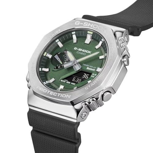 Casio G-Shock G-Steel Solar Connected Green Dial Black Resin Strap Watch - GBM2100A-1A3