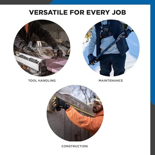 Wells Lamont FX3 Men's Extreme Dexterity Extra Wear Winter Work Gloves, Gray Large 7796