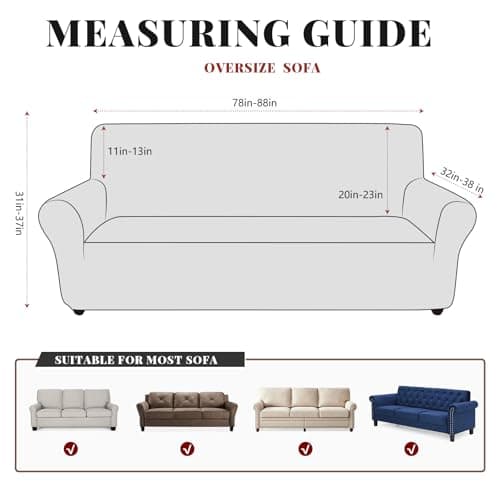 ANARACHON Sofa Cover, Couch Covers for Leather Couches, Stretch Sofa Covers with Leather-Like Texture, Washable, Non-Pilling, Non-Slip 1-Piece Couch Cover for Dogs, Cats and Kids (Sofa, Brown)