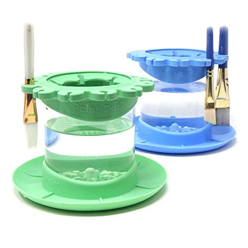 Non-Spill Paint Water Cup & Brush Cleaner, Brush Holder, Squeegee Lips & Drip Tray, Acrylic, Watercolor, Art Supplies Paint Puck Ultimate Rinse Cup Paint Brush Cleaner, Mug (4 in), Green B07XVR2K3B