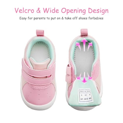 Wide Toe Box Lightweight Non-Slip Outsole Breathable Mesh Upper Birthday Gifts Infant Toddler Baby Zero Drop Shoes Boy Girl First Walking Shoes 6-30 Months B0FNWXKQQ8