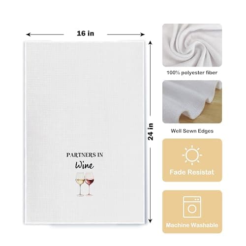 Funny Wine Kitchen Towel Set, Decor Gifts for Women & Wine Lovers, Funny Tea Towels, 2 x 16x24 Inch B0D7LD8TWX