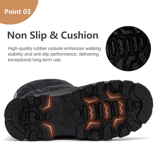 TRAILBLITZ Men's Winter Snow Boots Waterproof Warm Outdoor Lightweight Non Slip Cold Weather Shoes