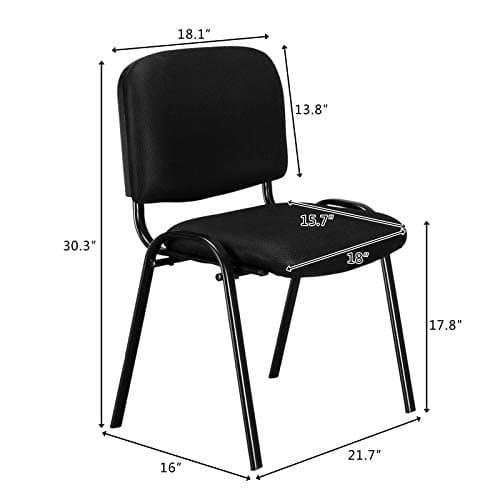 VINGLI Waiting Room Chairs - 5-Pack Black Mesh Church & Conference Room Chairs, Armless Stackable Office Guest & Reception Chairs for Meeting Room & Office Lobby