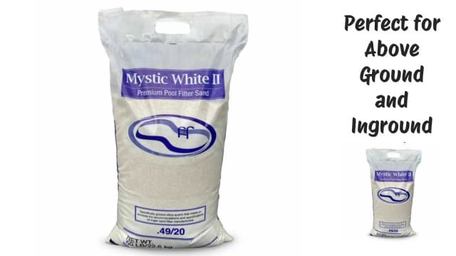 U.S. Silica Mystic White II Sand for Above Ground and Inground Pool Filter Pumps, 50 Lb - Accessories and Supplies for Swimming Pool System Cleaning and Maintenance