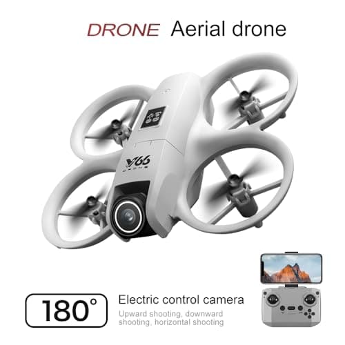 RC Small Drone with Dual Cameras, Propeller Guard, Altitude Hold, One-Key Takeoff, 3D Flips, 2 Batteries, Intelligent Obstacle Avoidance, Remote Control Helicopter Airplane, Hovering, APP Control, LED Lights, for Beginners FPV Palm Takeoff Mini Quadcopter (Orange)
