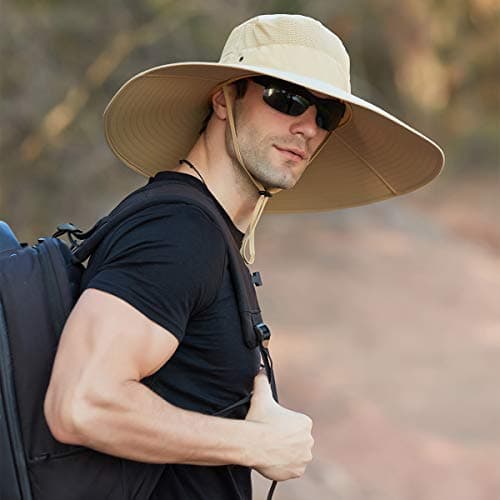 Leotruny Super Wide Brim Bucket Hat UPF50+ Waterproof Sun Hat for Fishing Hiking Camping