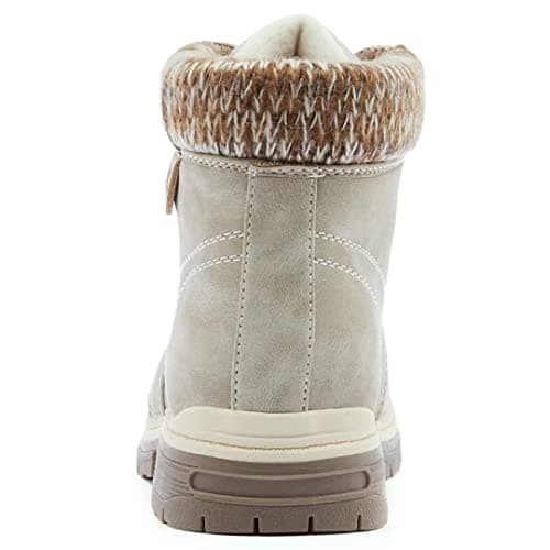 ANJOUFEMME Casual Winter Hiking Boots For Women - Womens Outdoor Snow Ankle Boots Waterproof Lightweight Lace up Fur Lined Walking Hiking Shoes