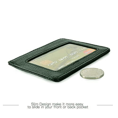 EASTNIGHTS Credit Card Holder Slim Wallet Leather Minimalist Wallet with ID Window