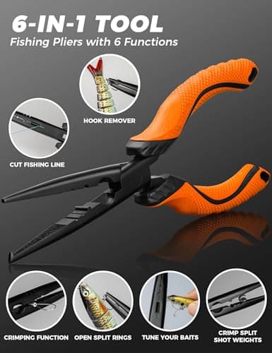 pullther fishing Fishing Pliers,Carbon Steel with Corrosion Resistant Coated Fishing Tools,Multitool for Saltwater Freshwater
