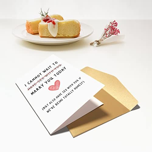 Chenive Naughty Wedding Day Card to Your Bride or Groom, Cheeky Wedding Gift for Partner, I Cannot Wait To Have Sex With You Marry You Today
